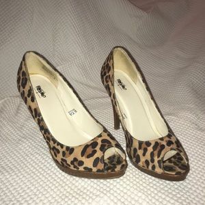 Mossimo Suede Leopard Peep-toe Heels